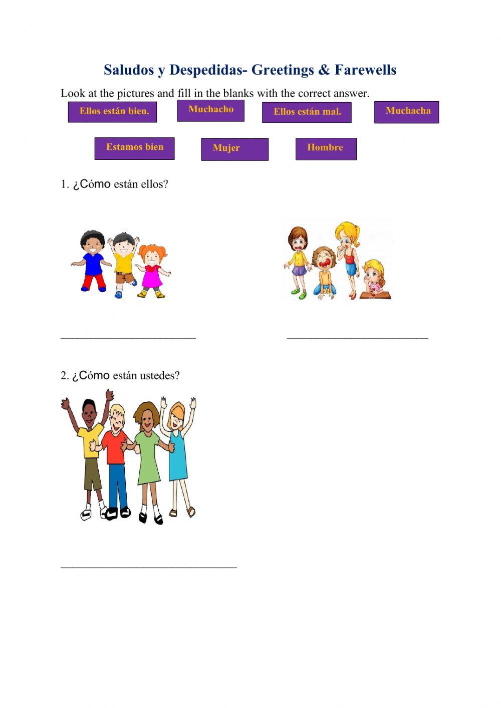 Los Saludos y despedidas 439754 KDor Live Worksheets