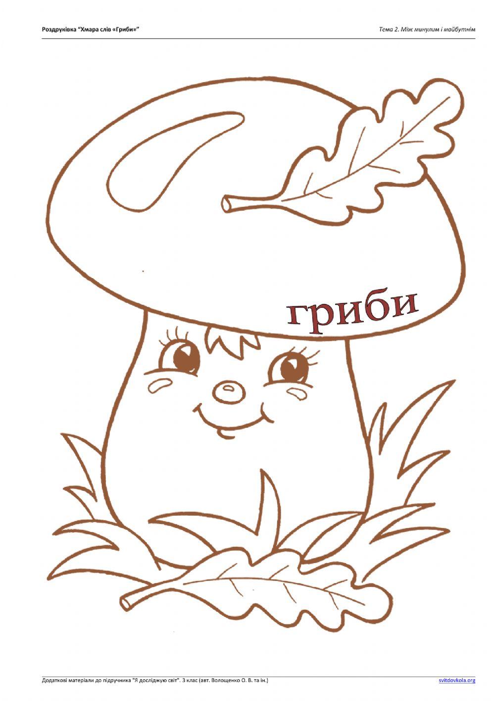 Хмара слів -Гриби-