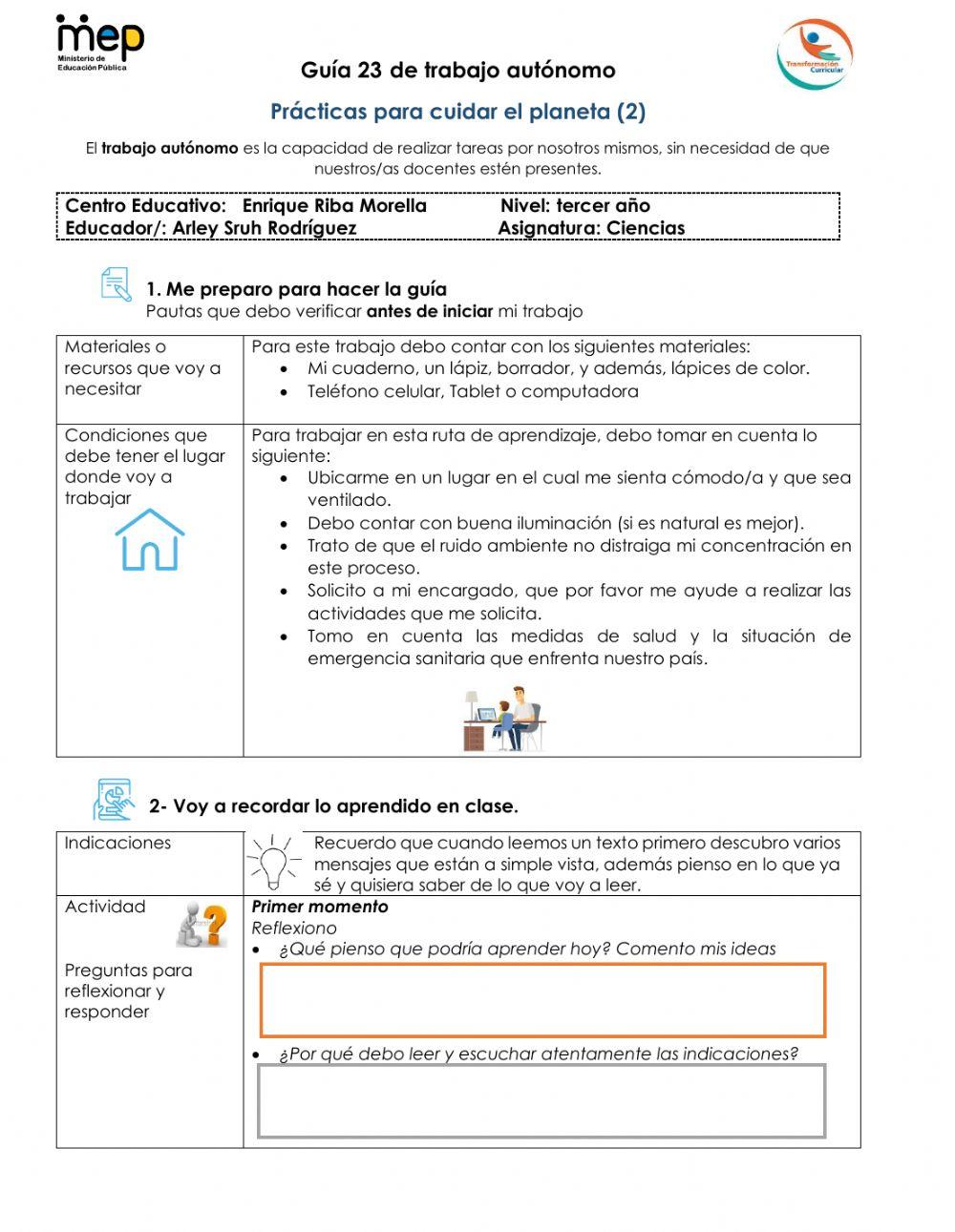 Prácticas para cuidar el planeta