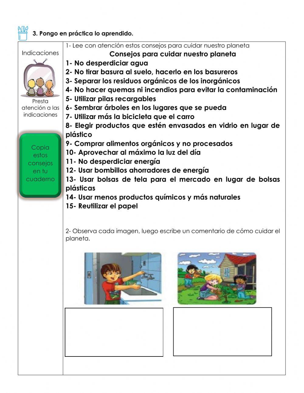 Prácticas para cuidar el planeta