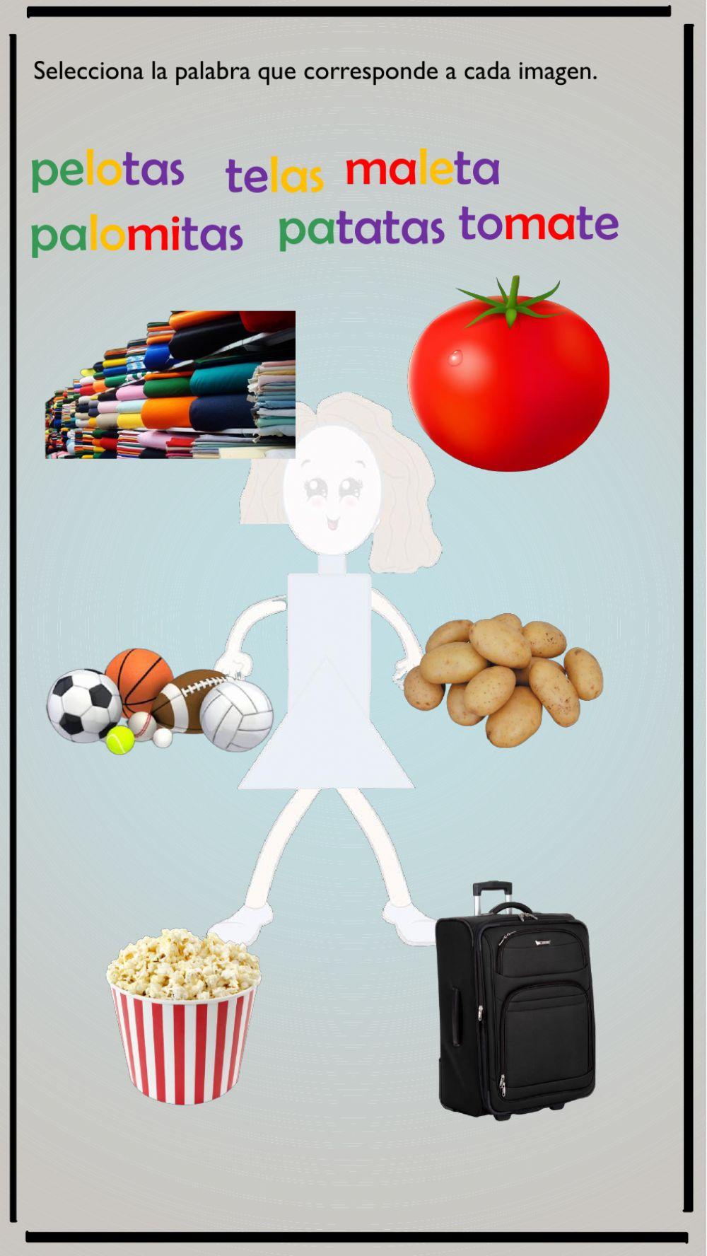 Selecciona la imagen que corresponde a cada palabra