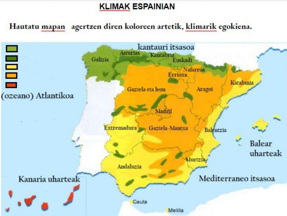 Zer klima daude Espainian?
