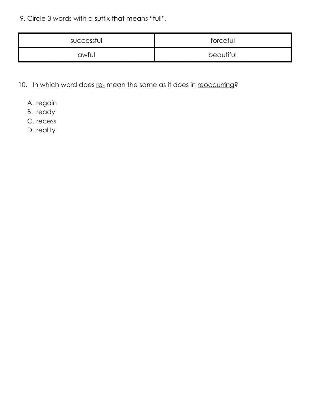 4.4b Roots and Affixes Assessment