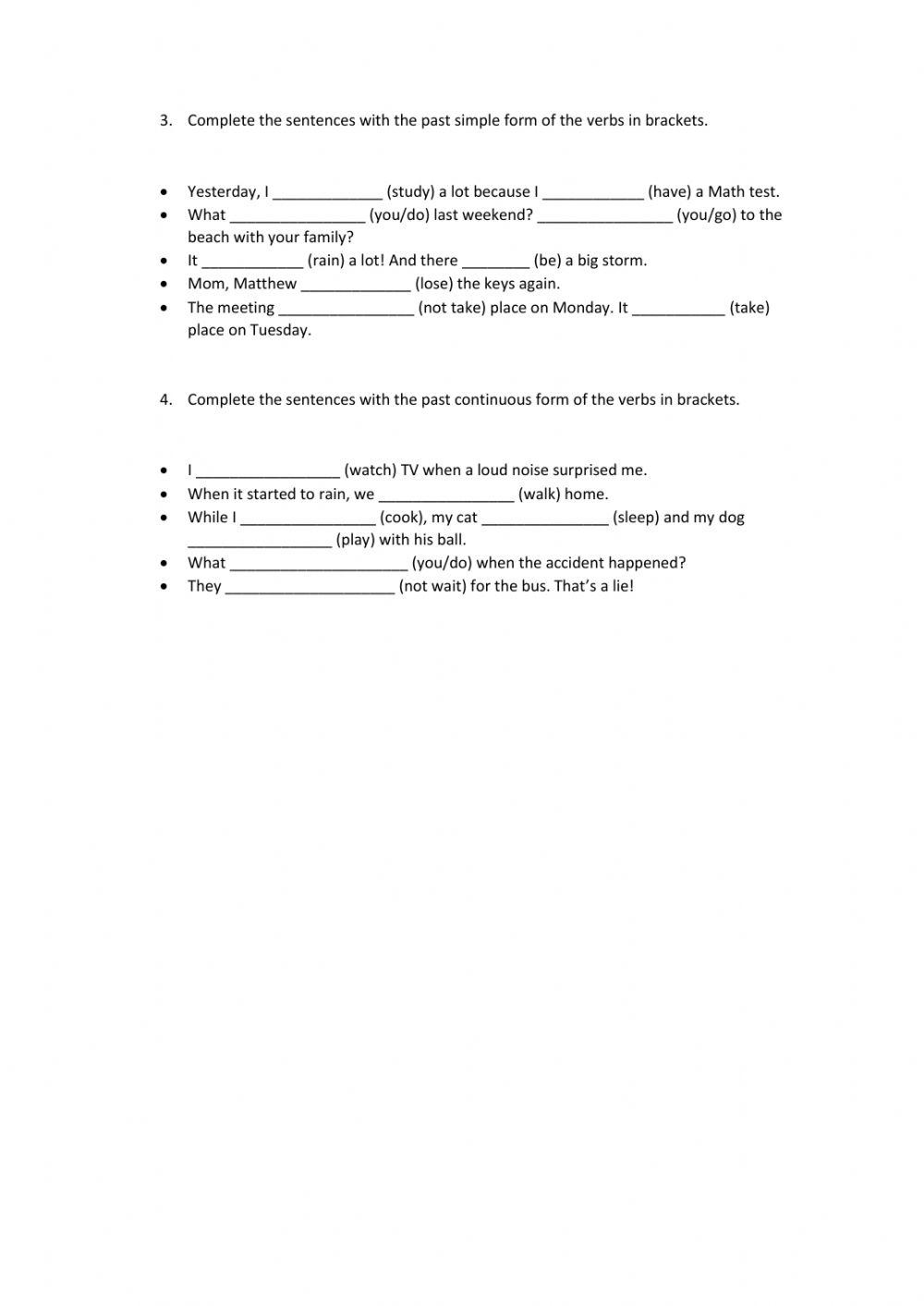 Extra practice: past and present