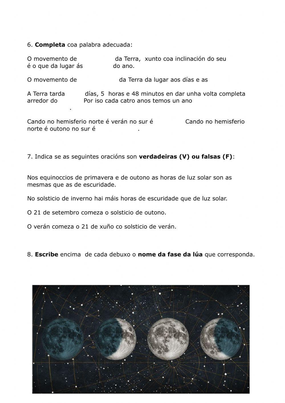 Avaliación: Universo e Sistema Solar