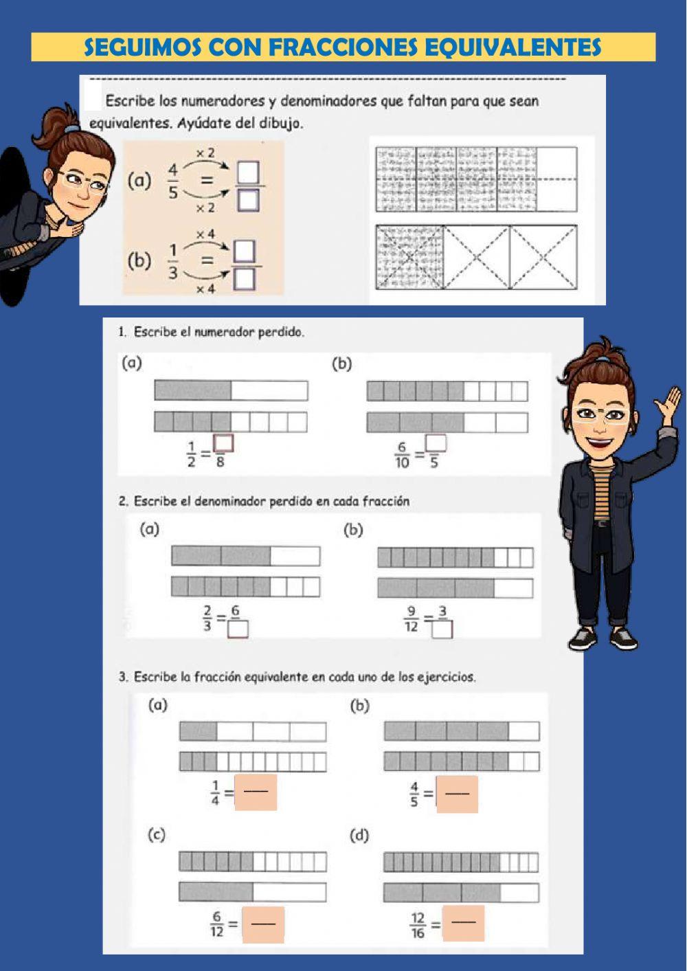 Seguimos con fracciones equivalentes