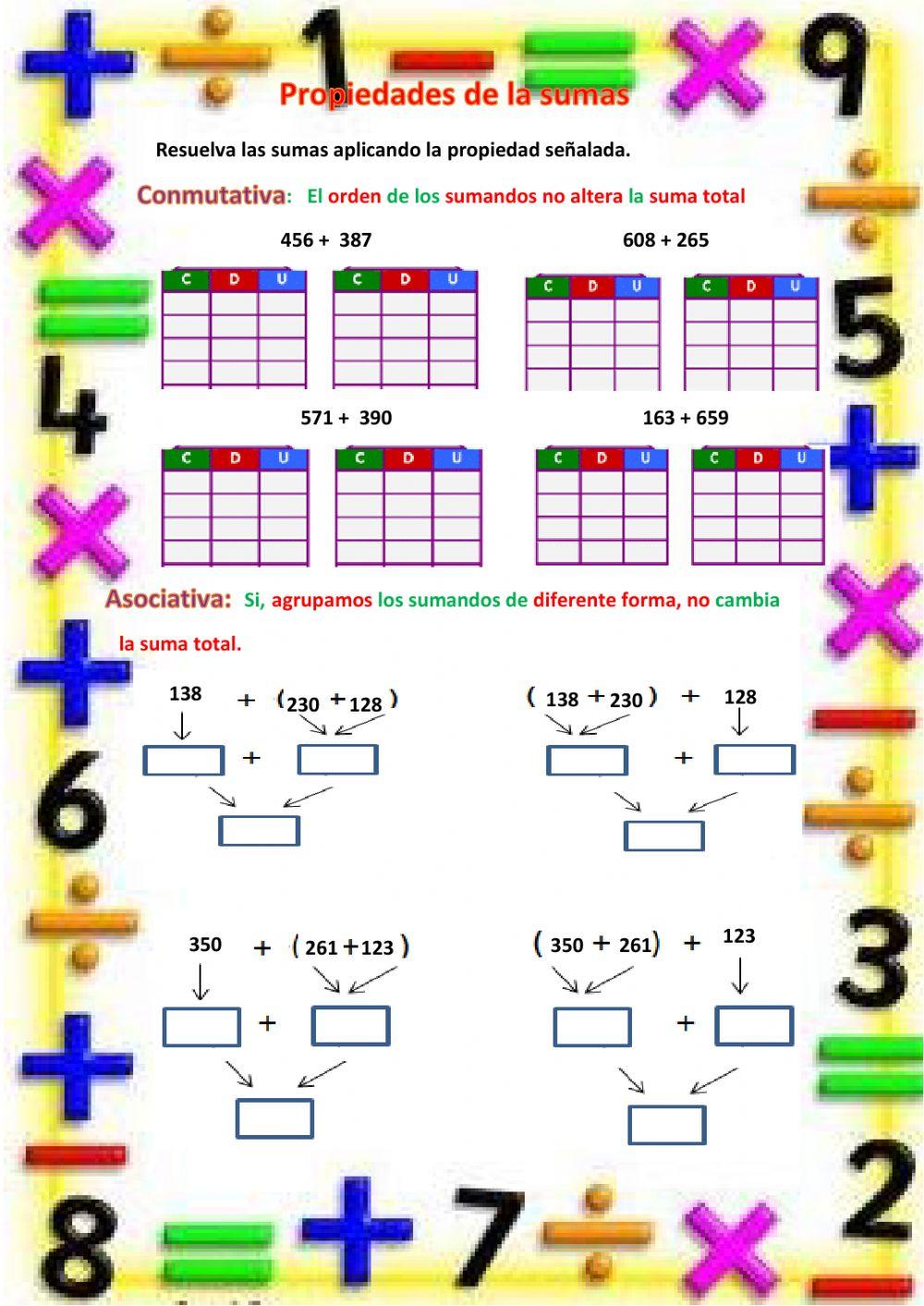 Propiedades de la suma