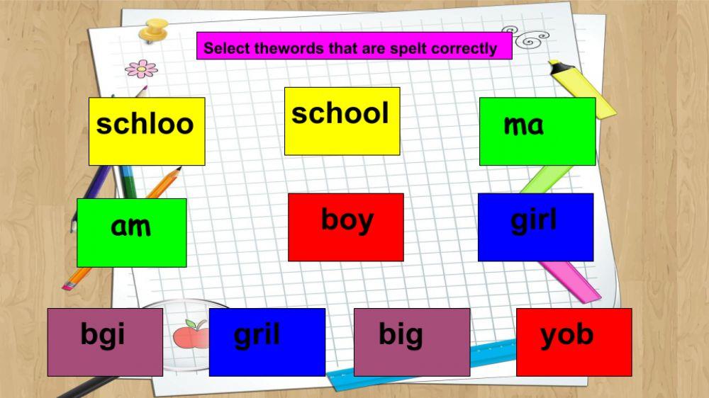Spelling sight words