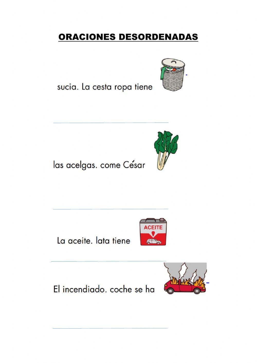 Ordenar la oraciones