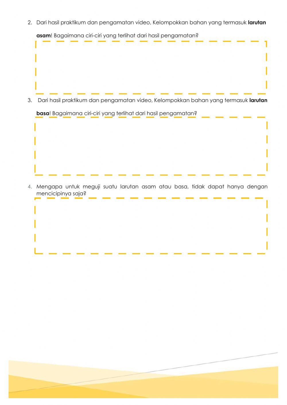 Worksheet larutan asam basa
