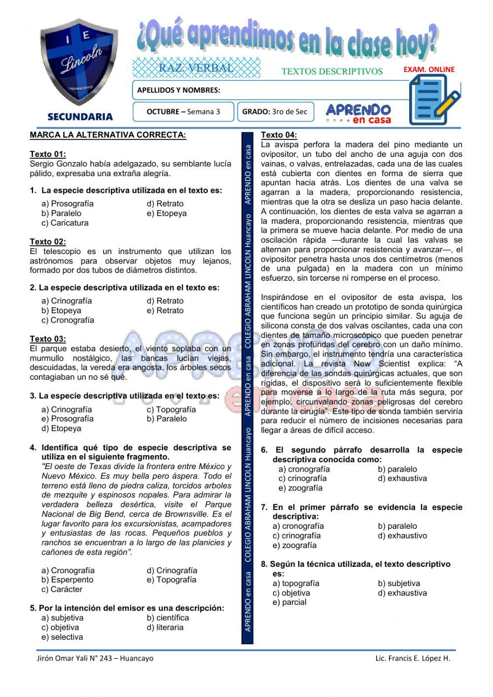 Pract. texto descriptivo