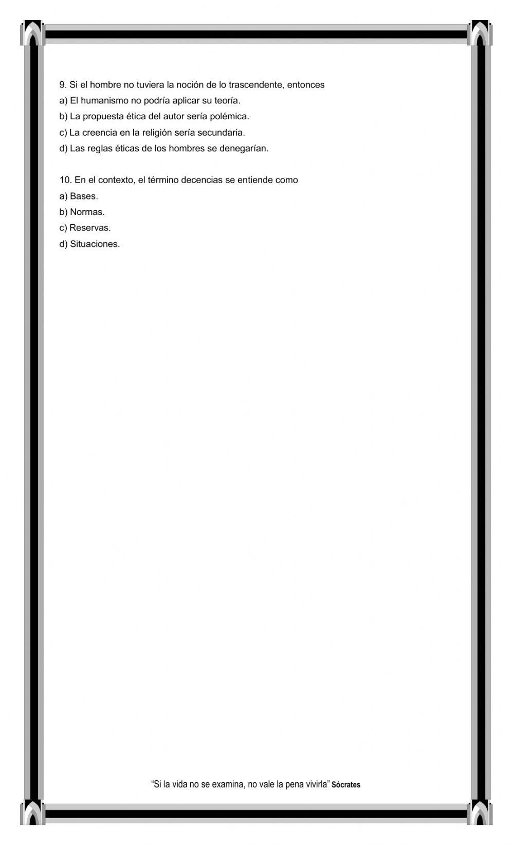 Quiz filosofía 9 cuarto periodo