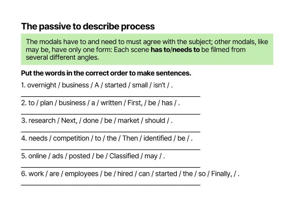 The passive to describe process