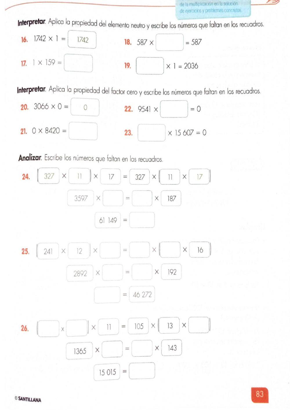 Propiedad de la Multiplicación
