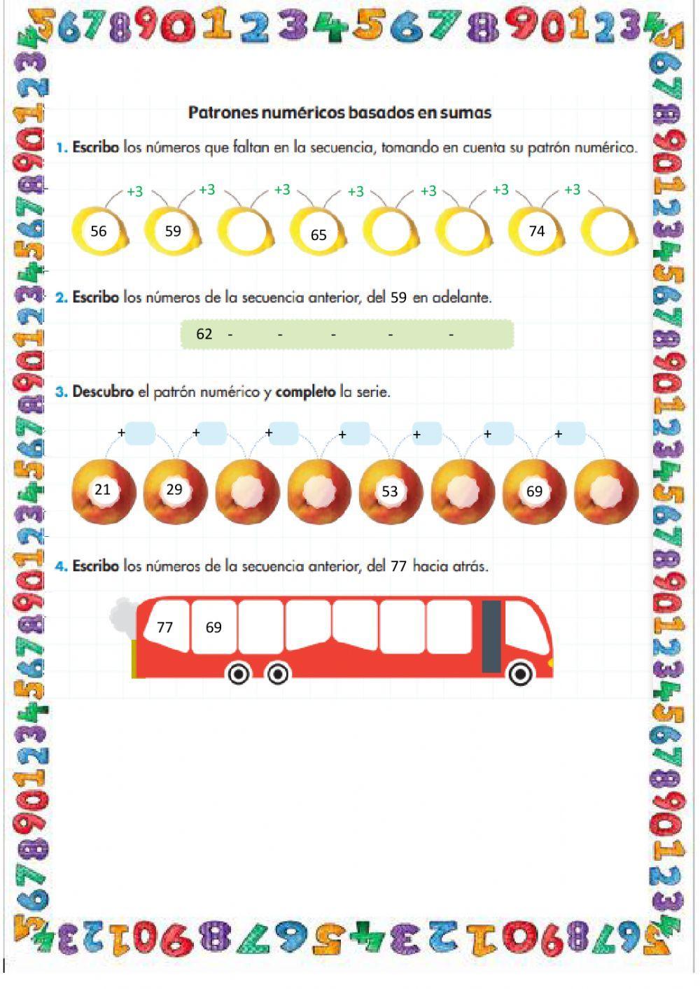 Sucesiones numéricas con sumas