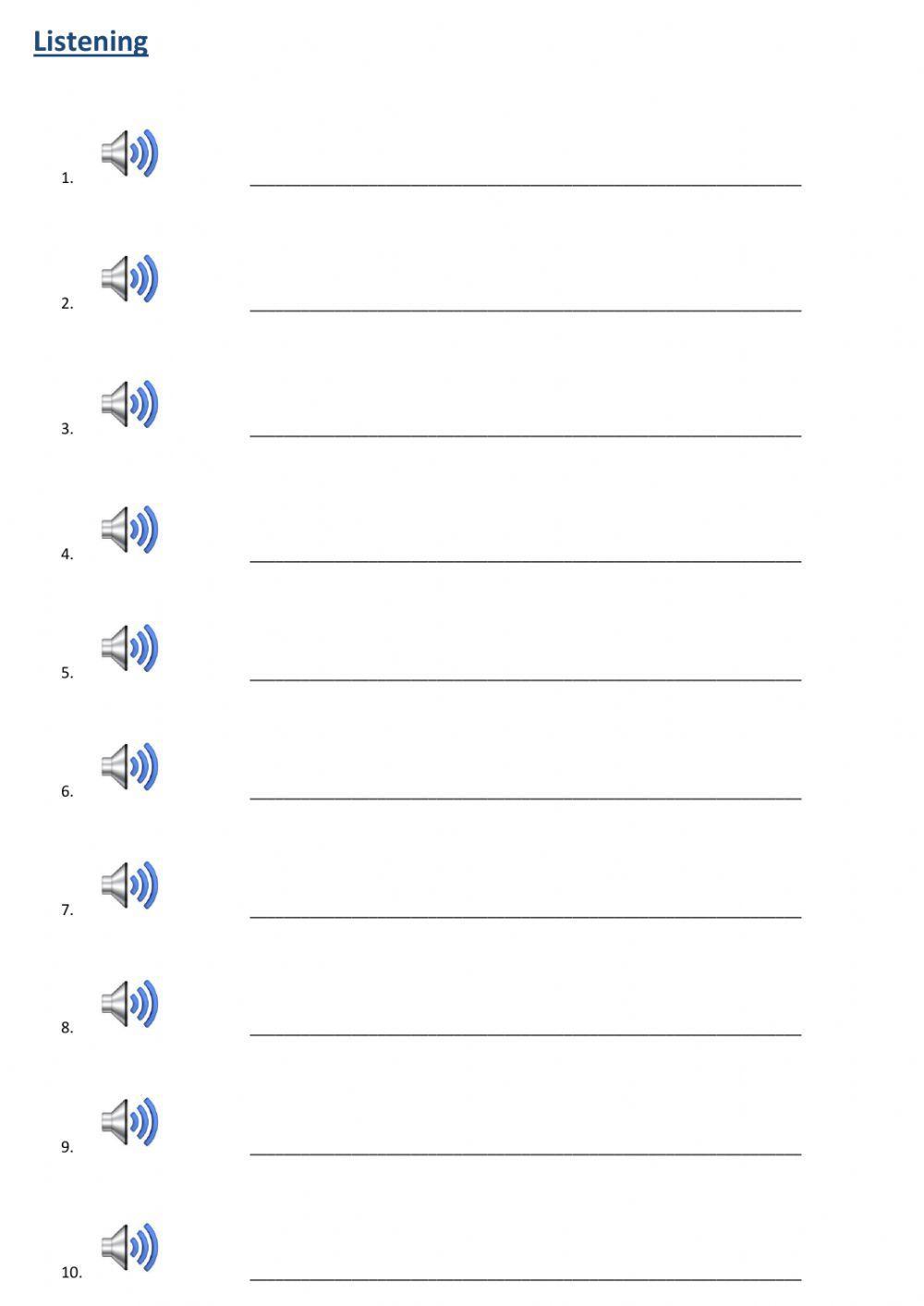 Past simple verbs - listening