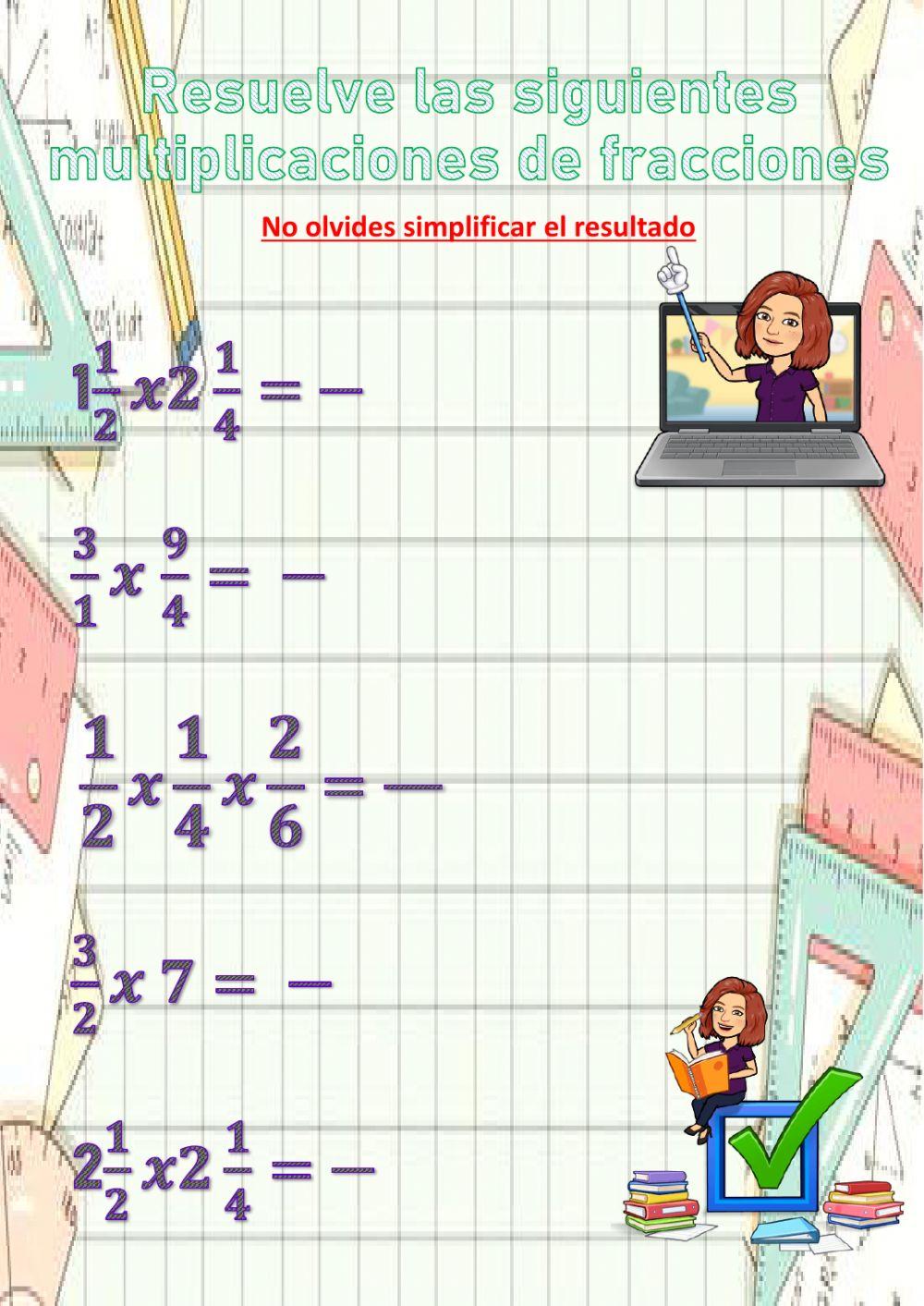 Multiplicación de fracciones