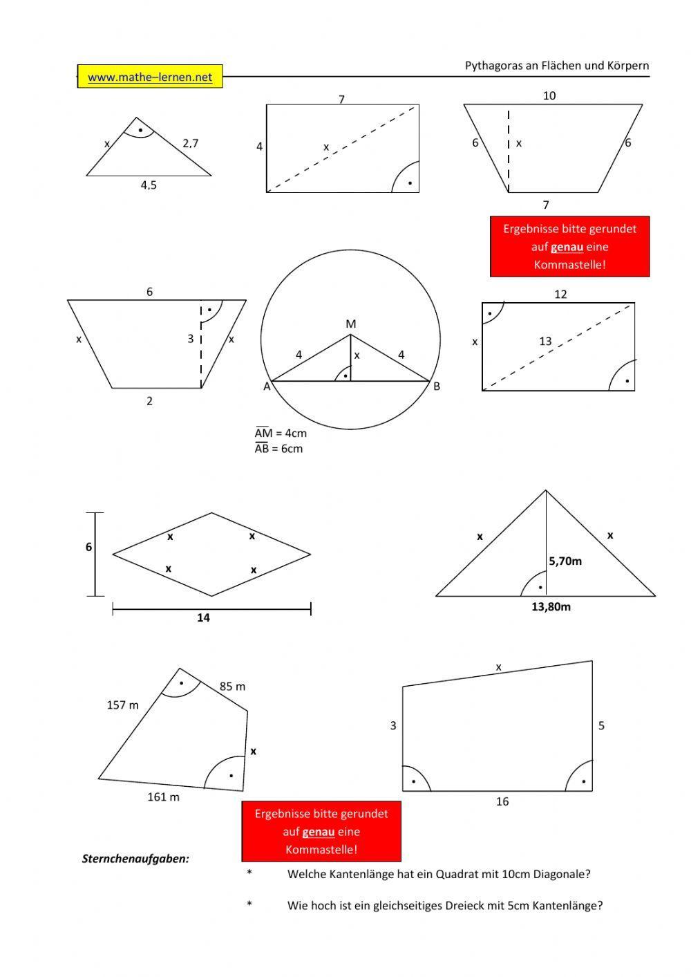 Pythagoras an Flächen