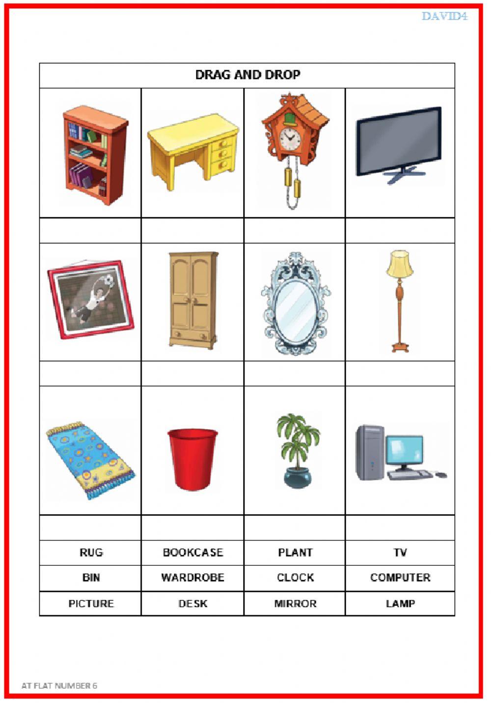 At flat number 6. Drag and drop-Drop down At flat number 6. Drag and drop-Drop down