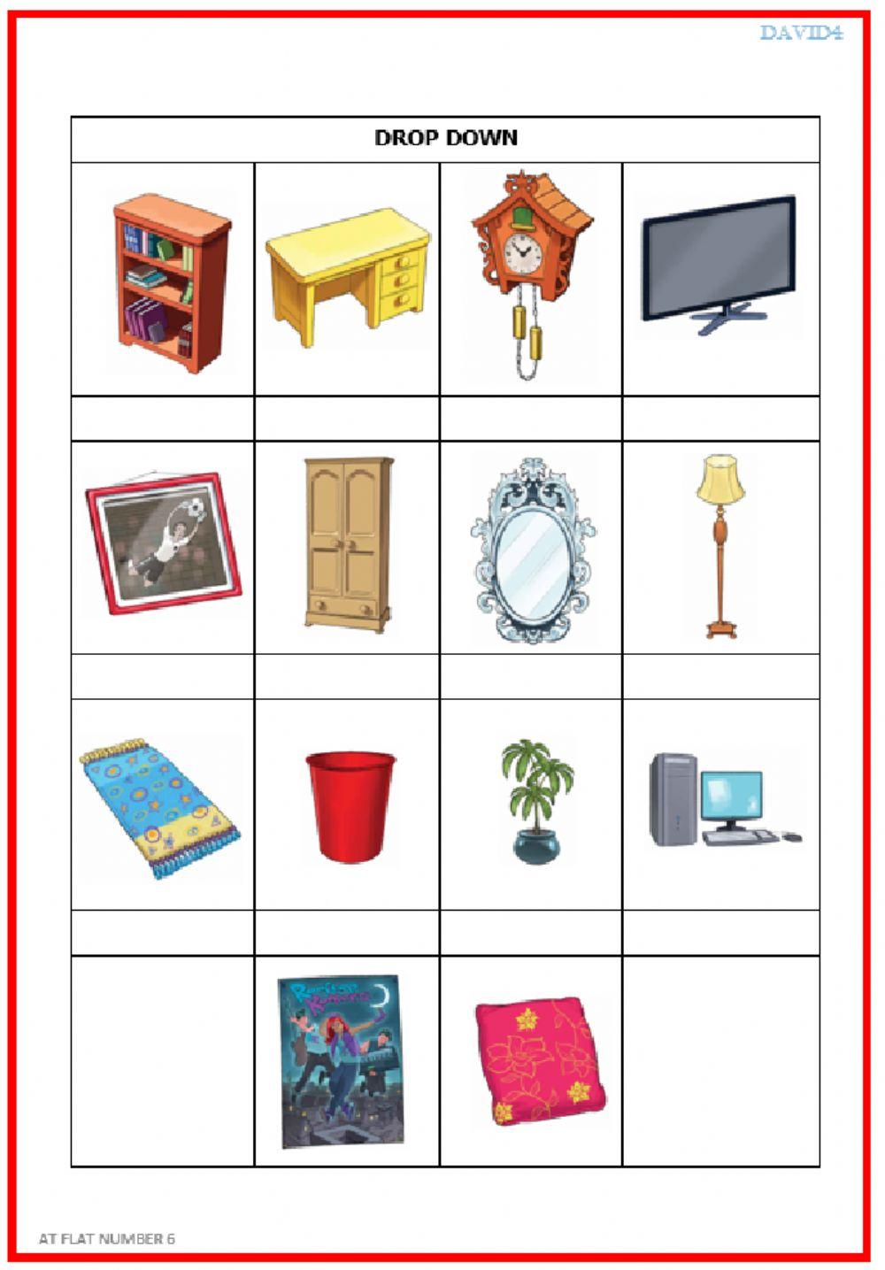 At flat number 6. Drag and drop-Drop down At flat number 6. Drag and drop-Drop down