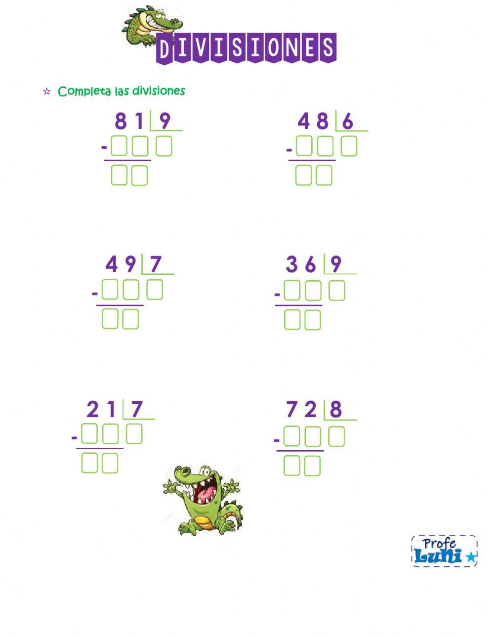 Divisiones de 1 cifra