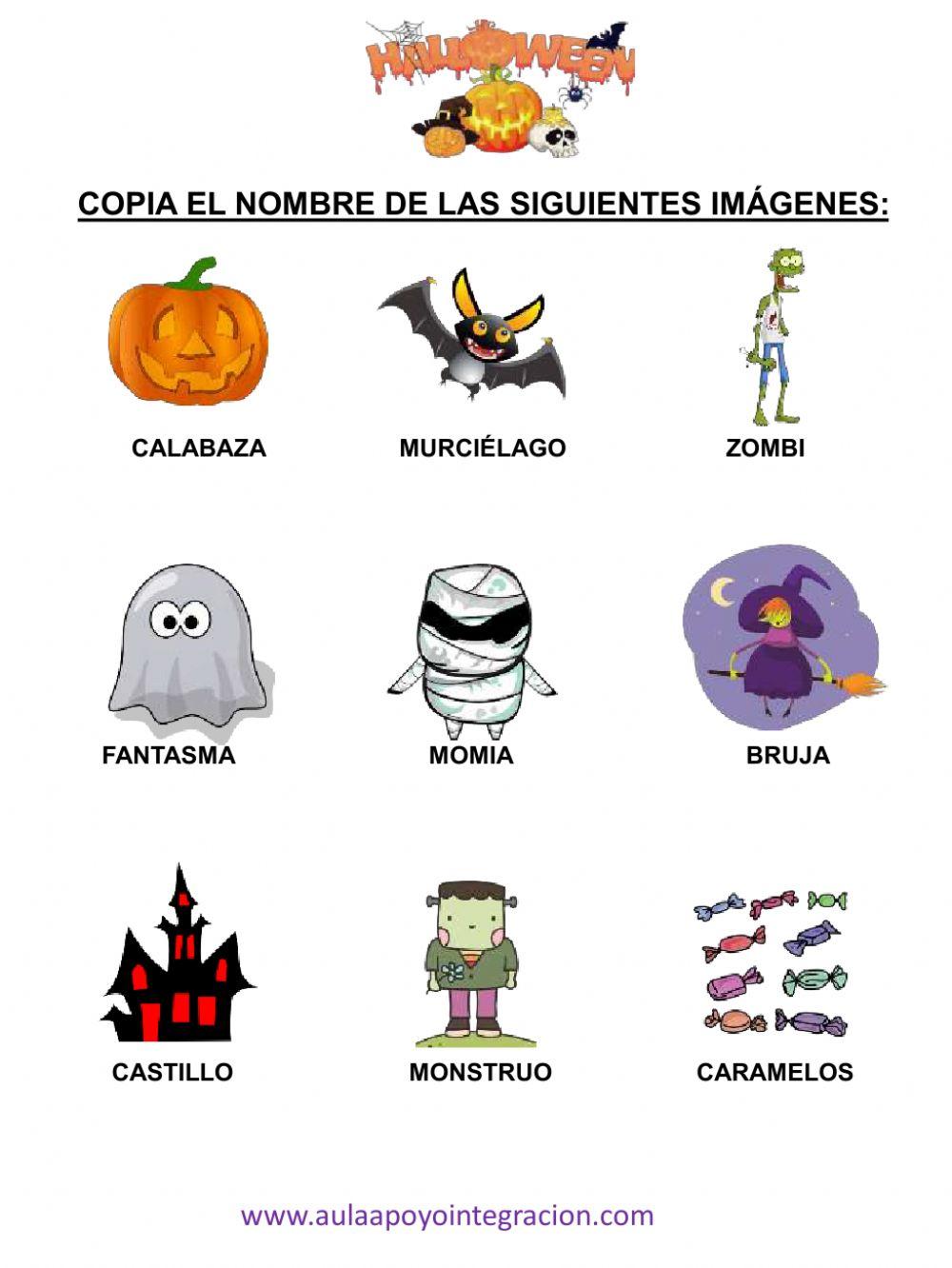Vocabulario Halloween