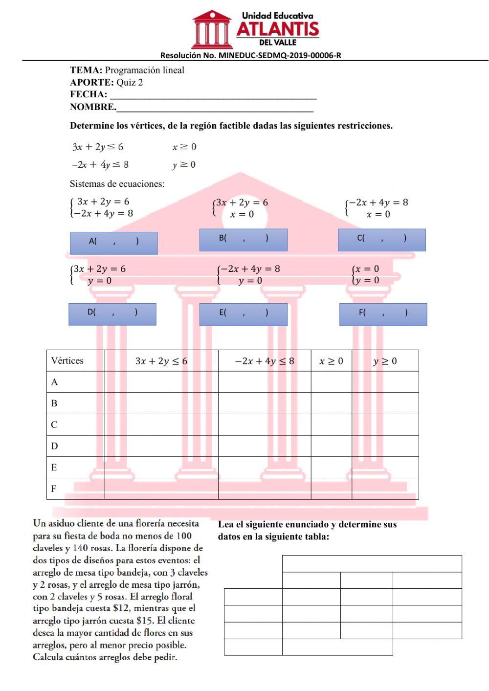 Quiz Programacion lineal