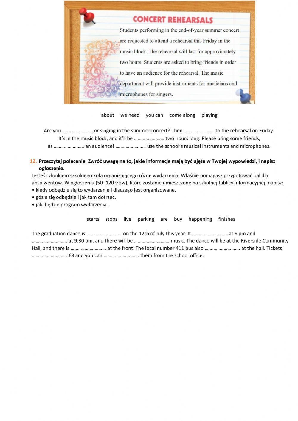 E8 U3 Edukacja Exam Skills