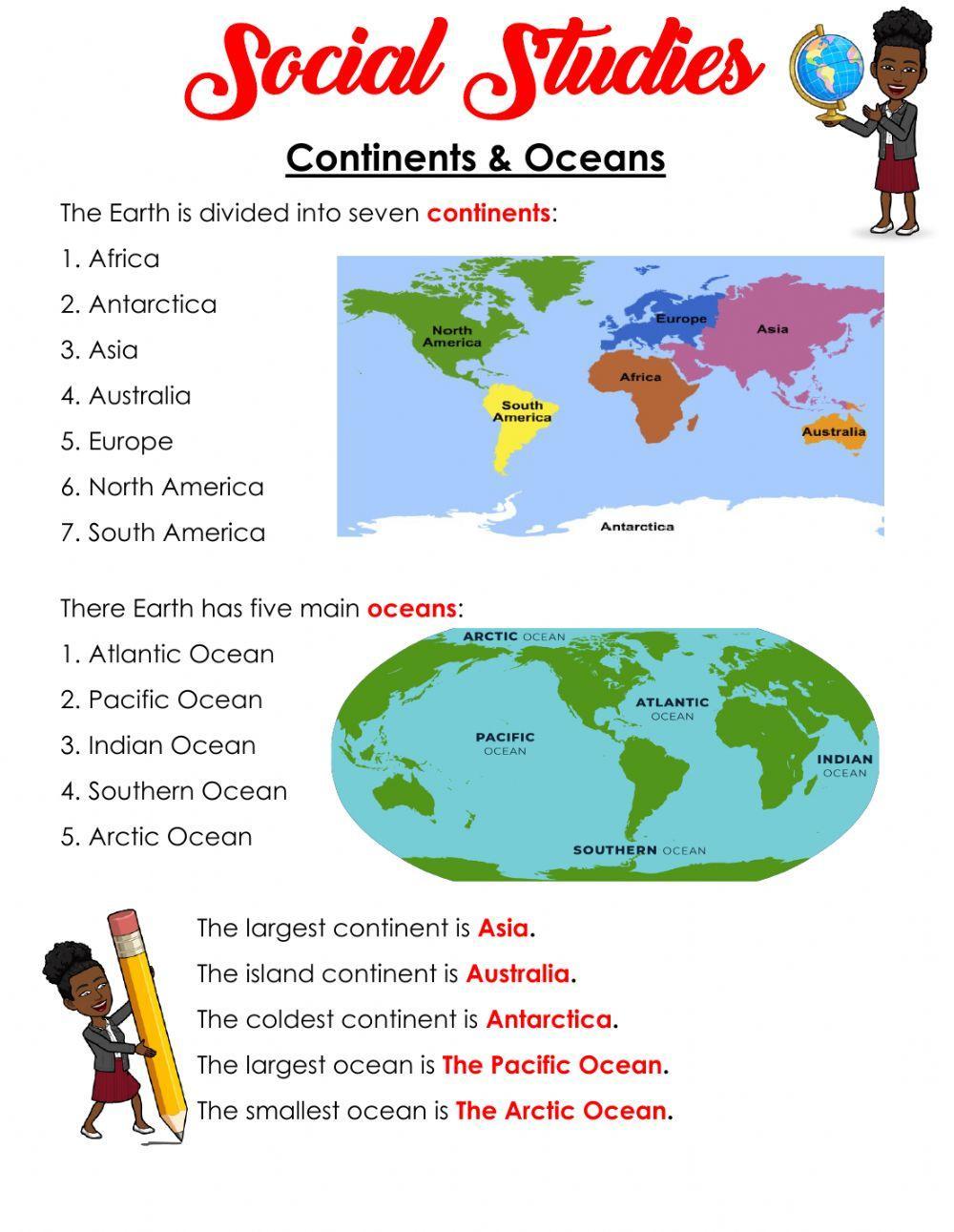 Continents & Oceans Notes