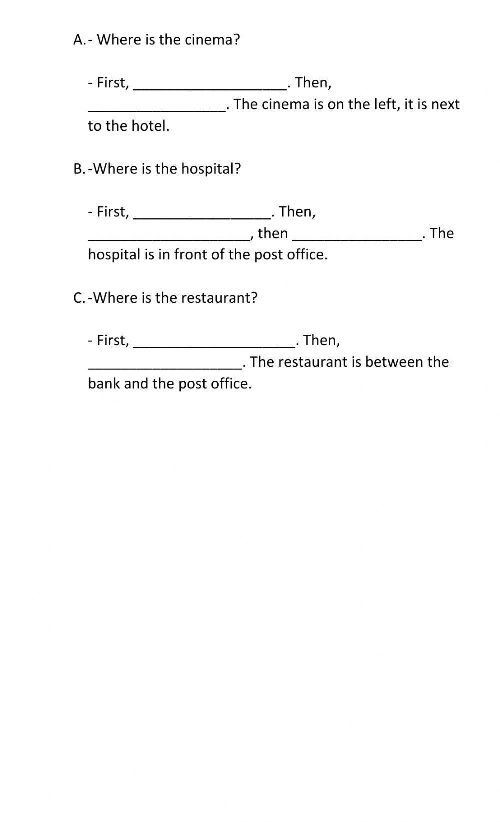 Giving and asking directions