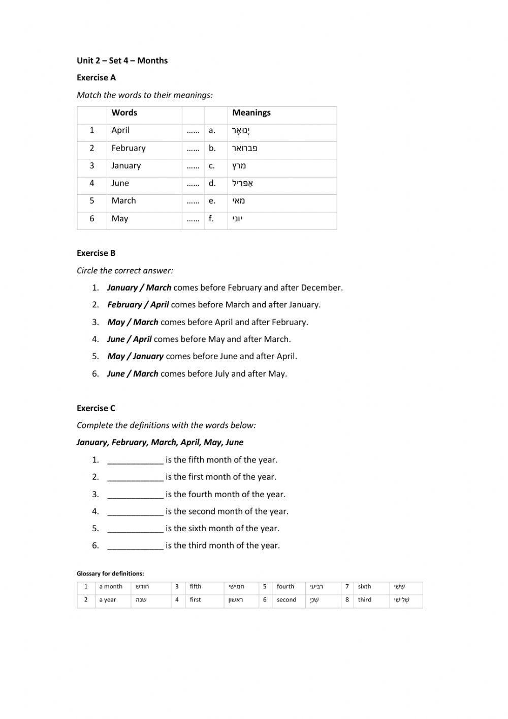 Band 1 (Core 1) - Unit 2 - Set 4