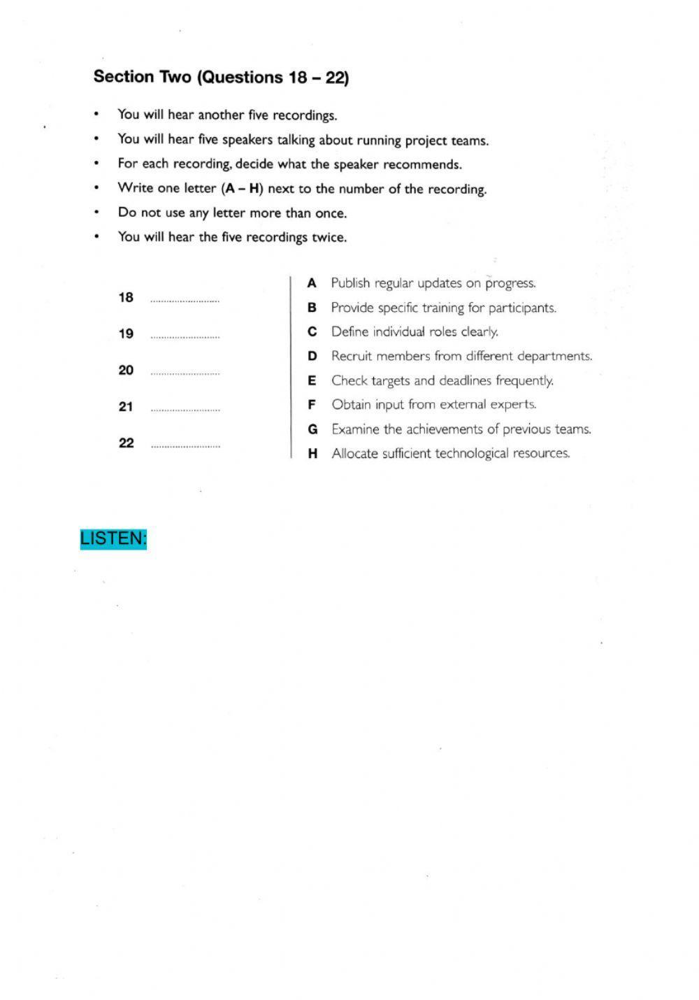 BEC listening-CLASS PRACTICE 2