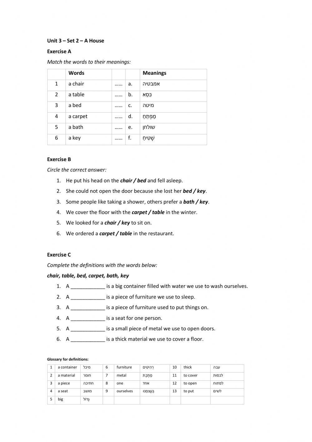 Band 1 (Core 1) - Unit 3 - Set 2