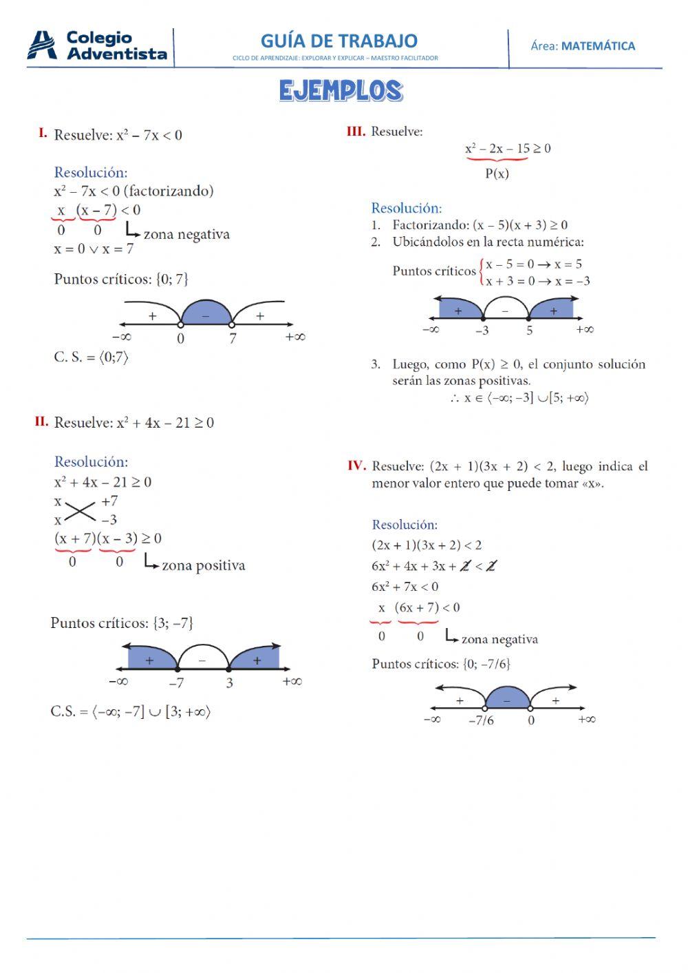 Ecuaciones cuadráticas