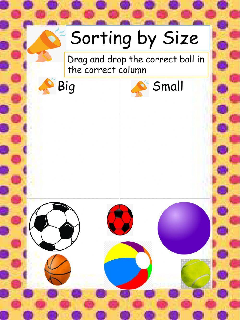 442022 | Sorting by size | Althea Bowe | LiveWorksheets