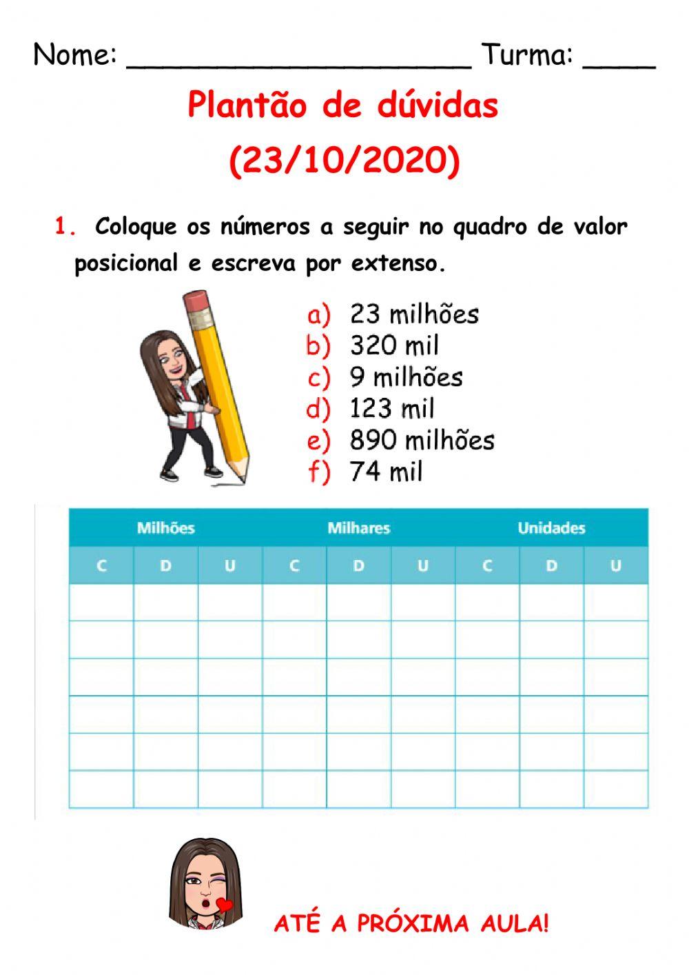 Plantão de dúvidas