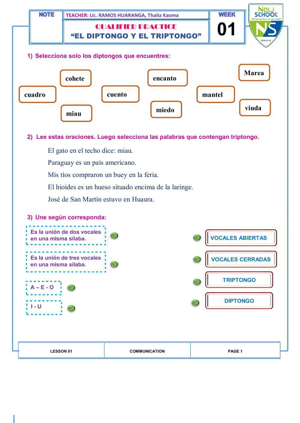 El diptongo y el triptongo