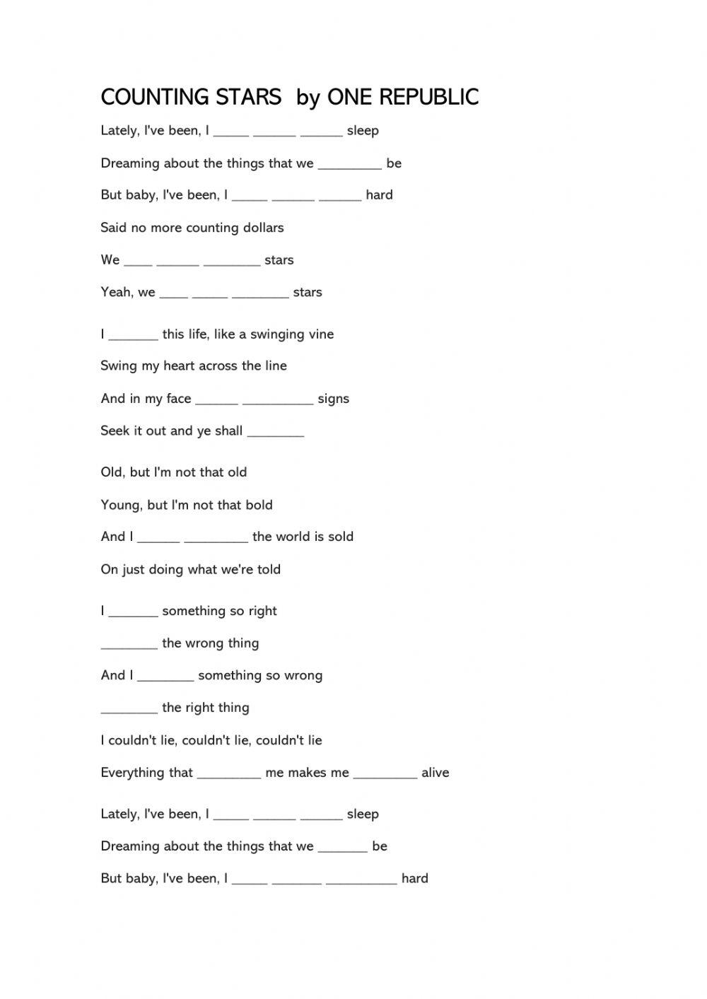 Counting Stars 442306 | MagdaAF | Live Worksheets