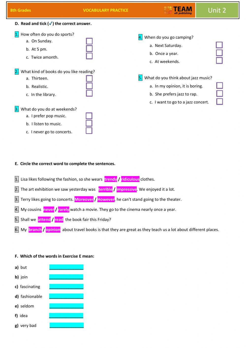 Teen Life Vocabulary