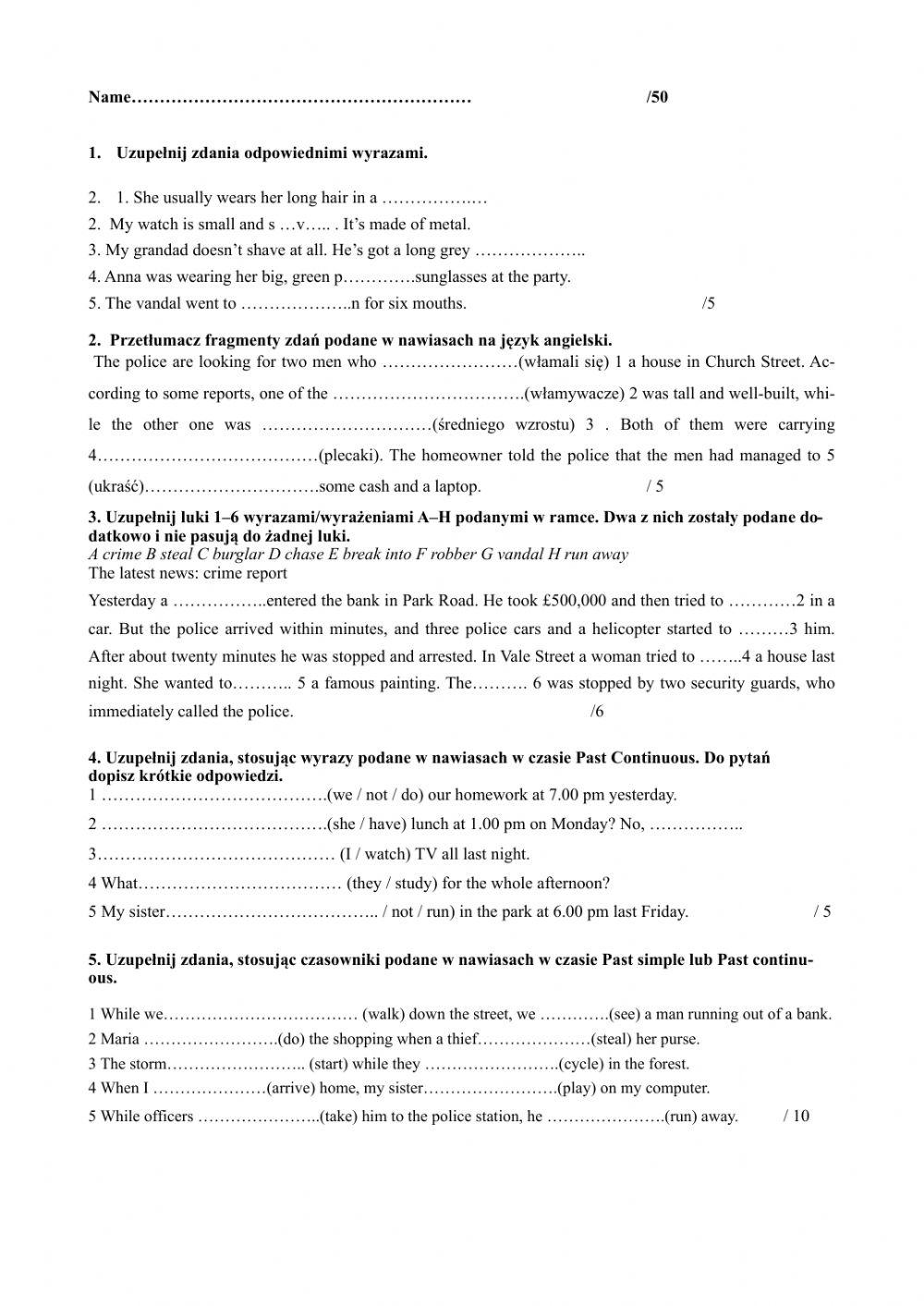 Praca klasowa Brainy 7