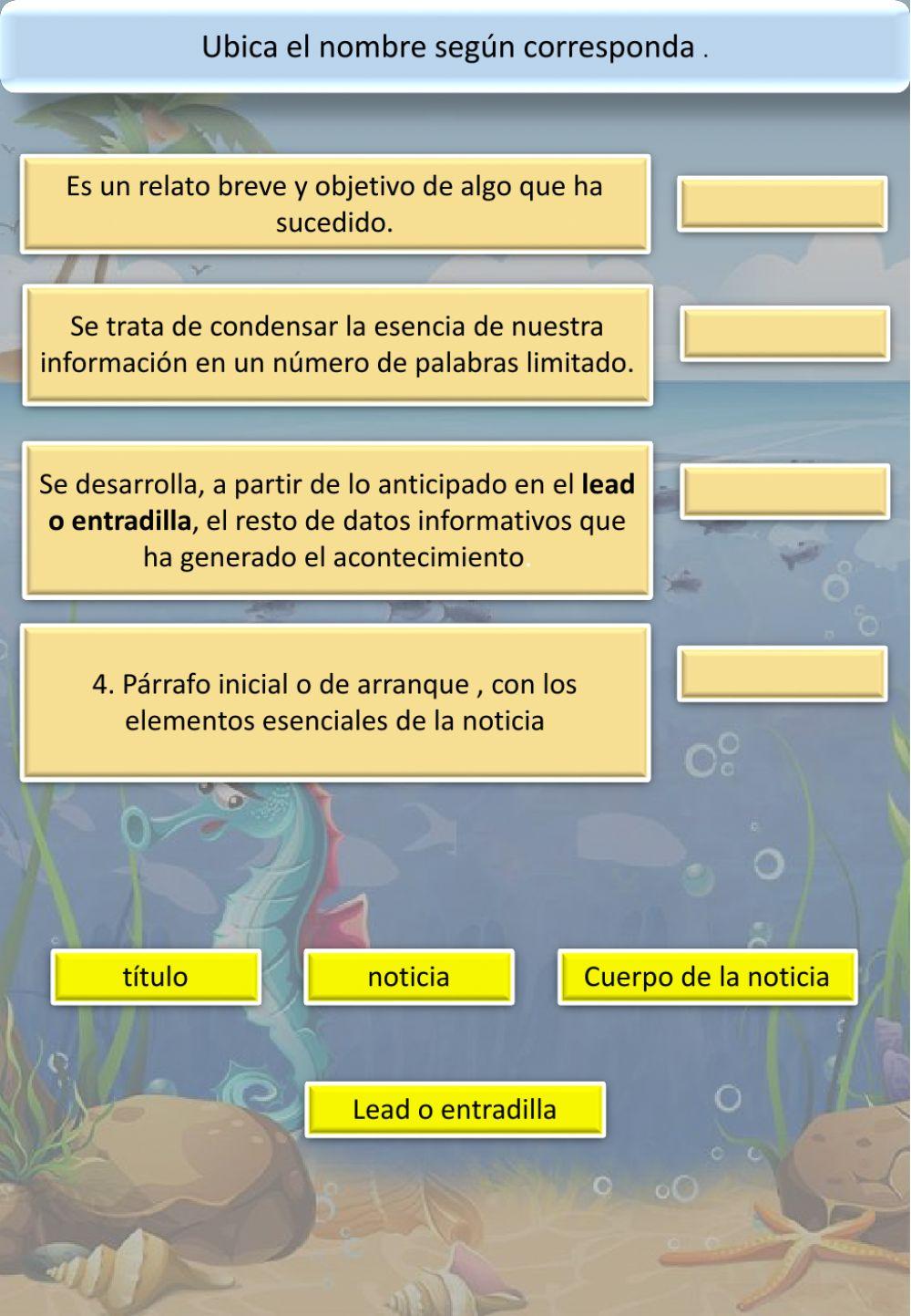 Refuerzo La noticia y comprensión lectora II