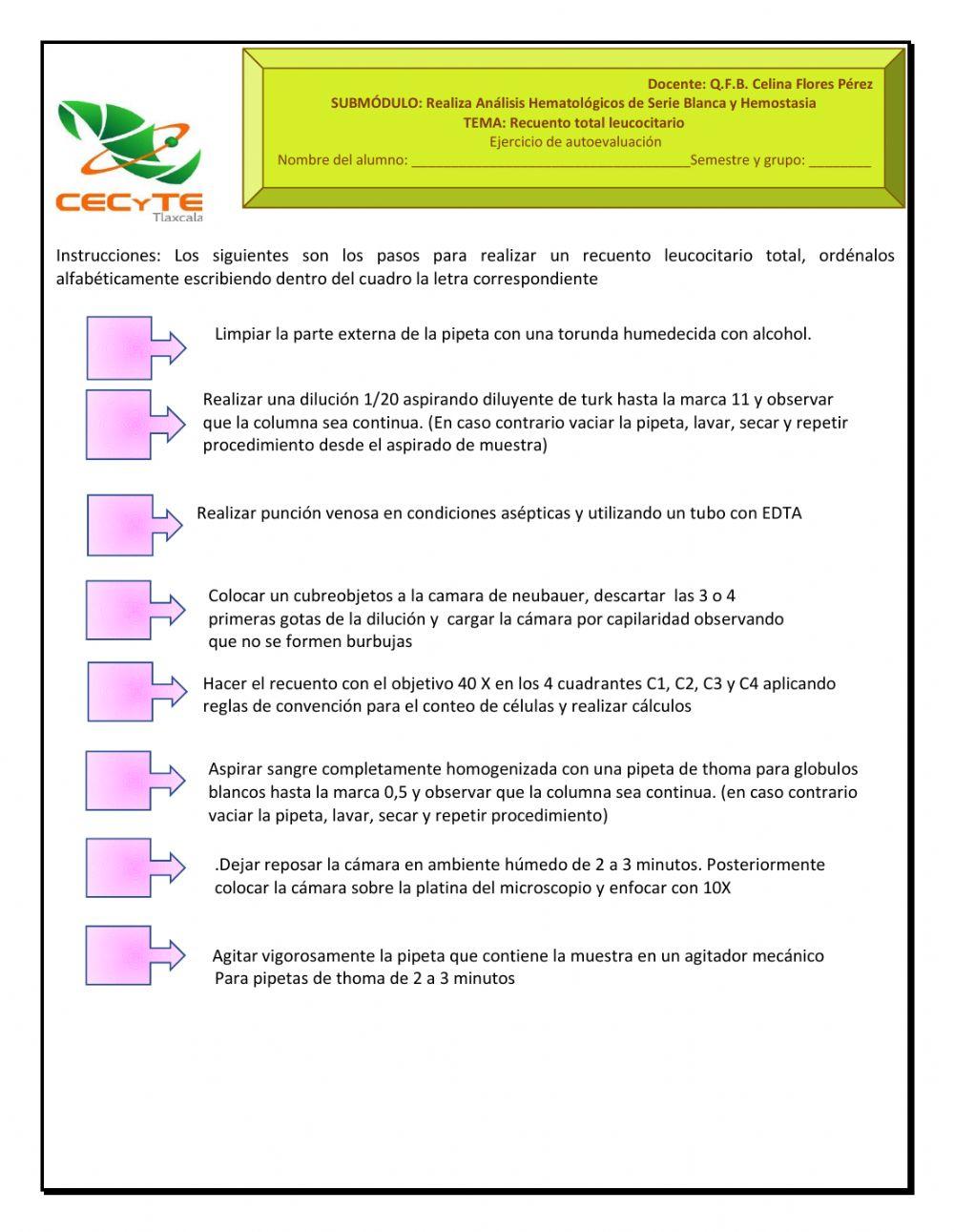 Procedimiento de Recuento de leucocitos