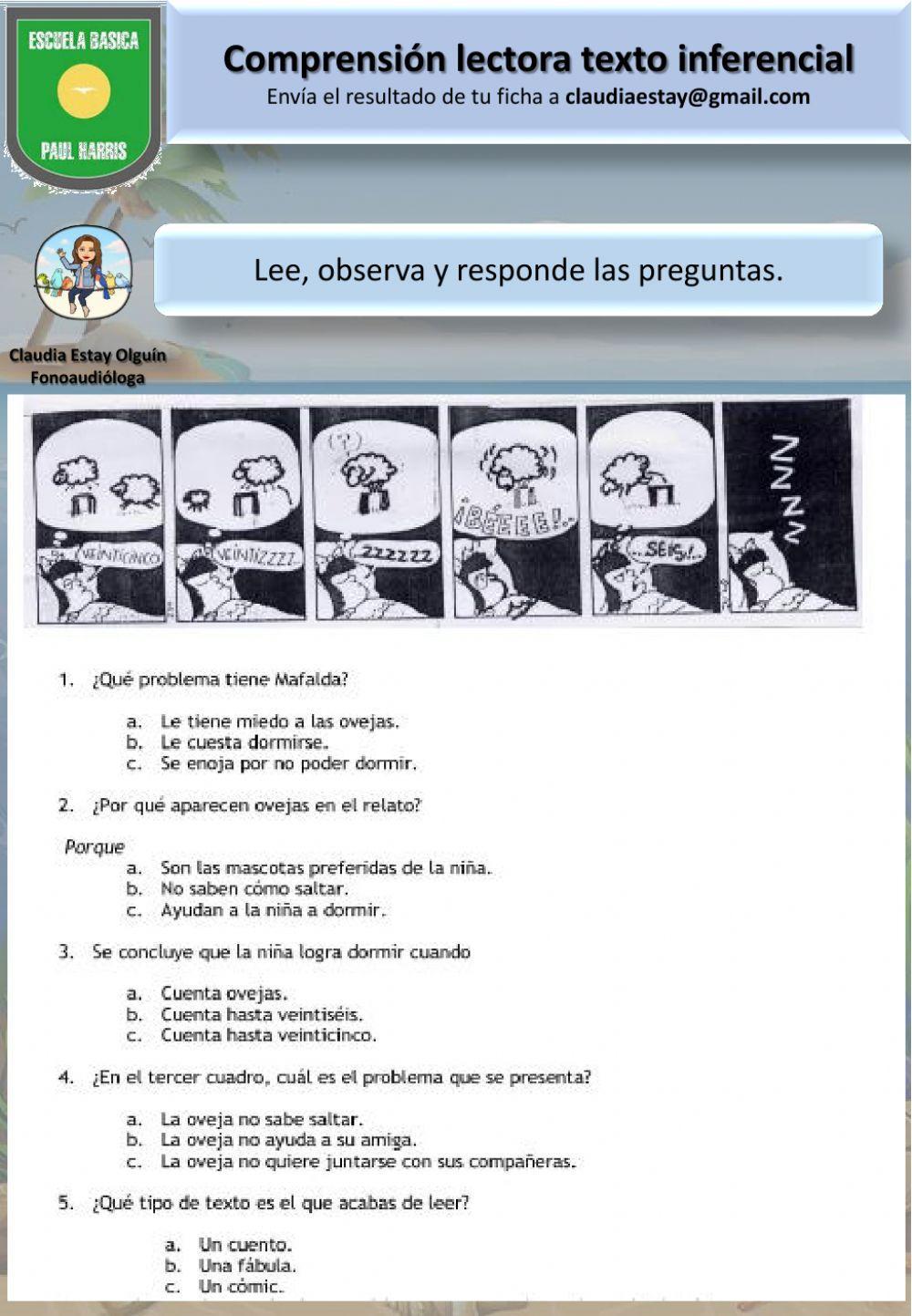 Comprensión texto inferencial