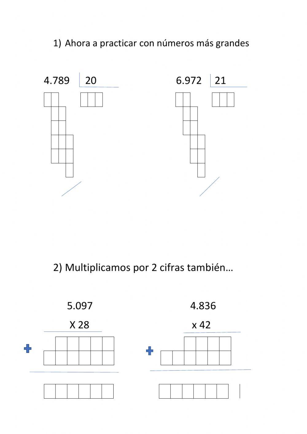 Repaso de multiplicaciones y divisiones