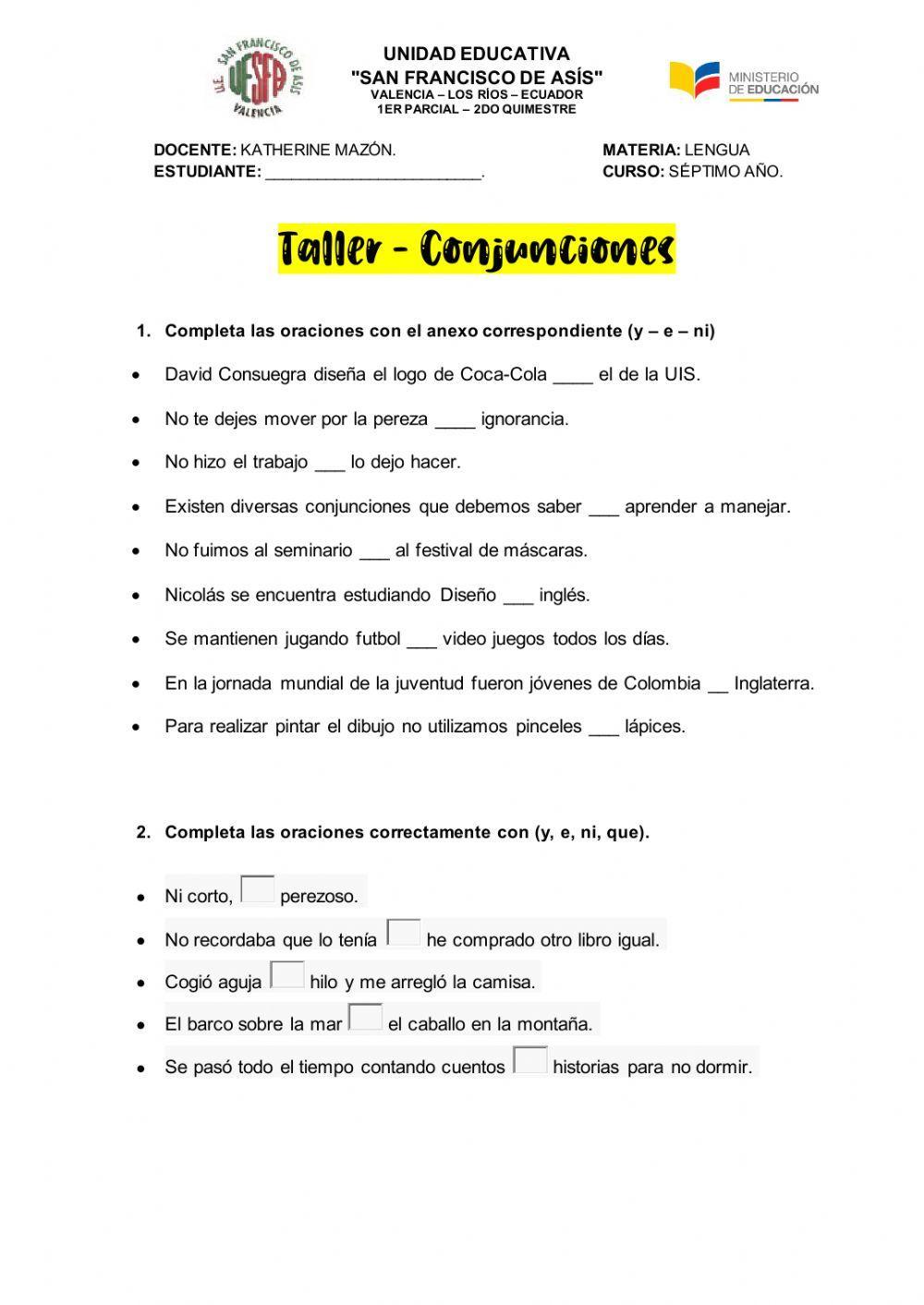 Conjunciones