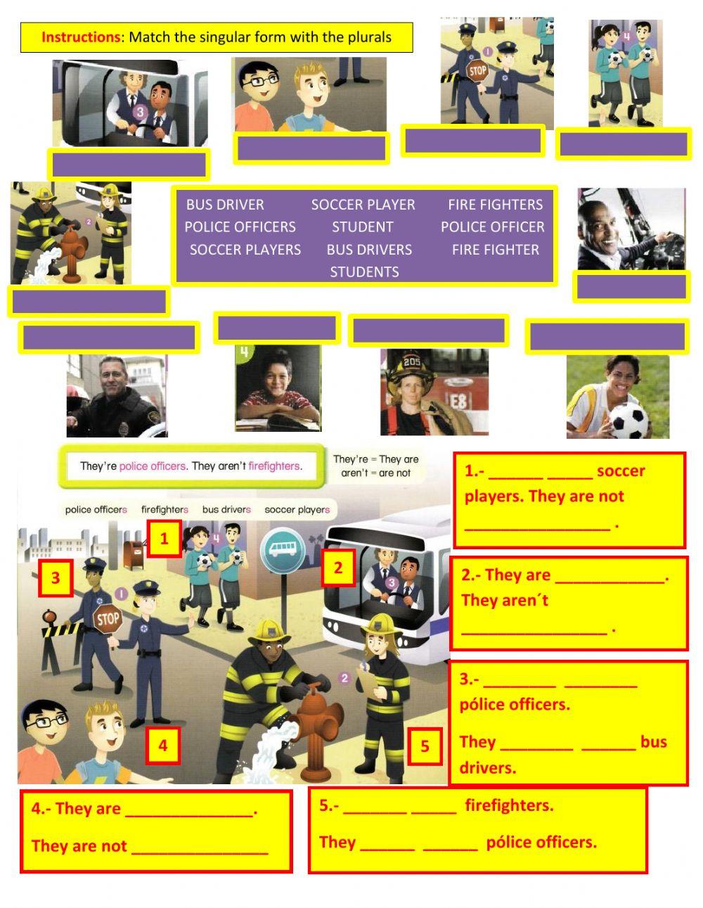 People in town present simple