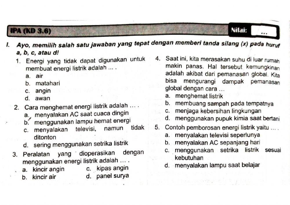 UH Tema 4 ST.2 Kelas 6