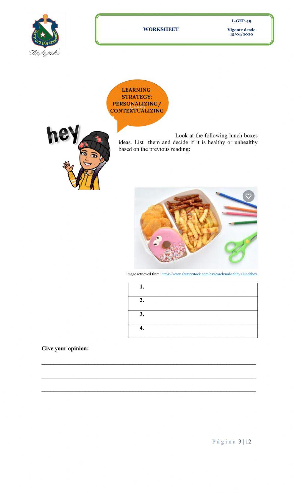 Second worksheet part two