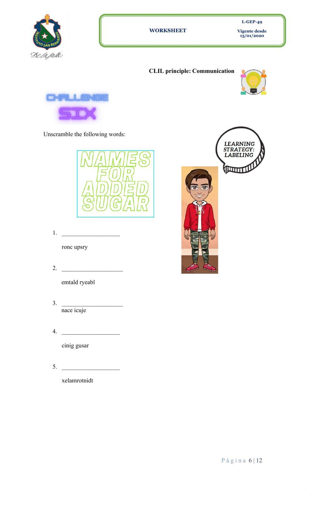 Second worksheet part two