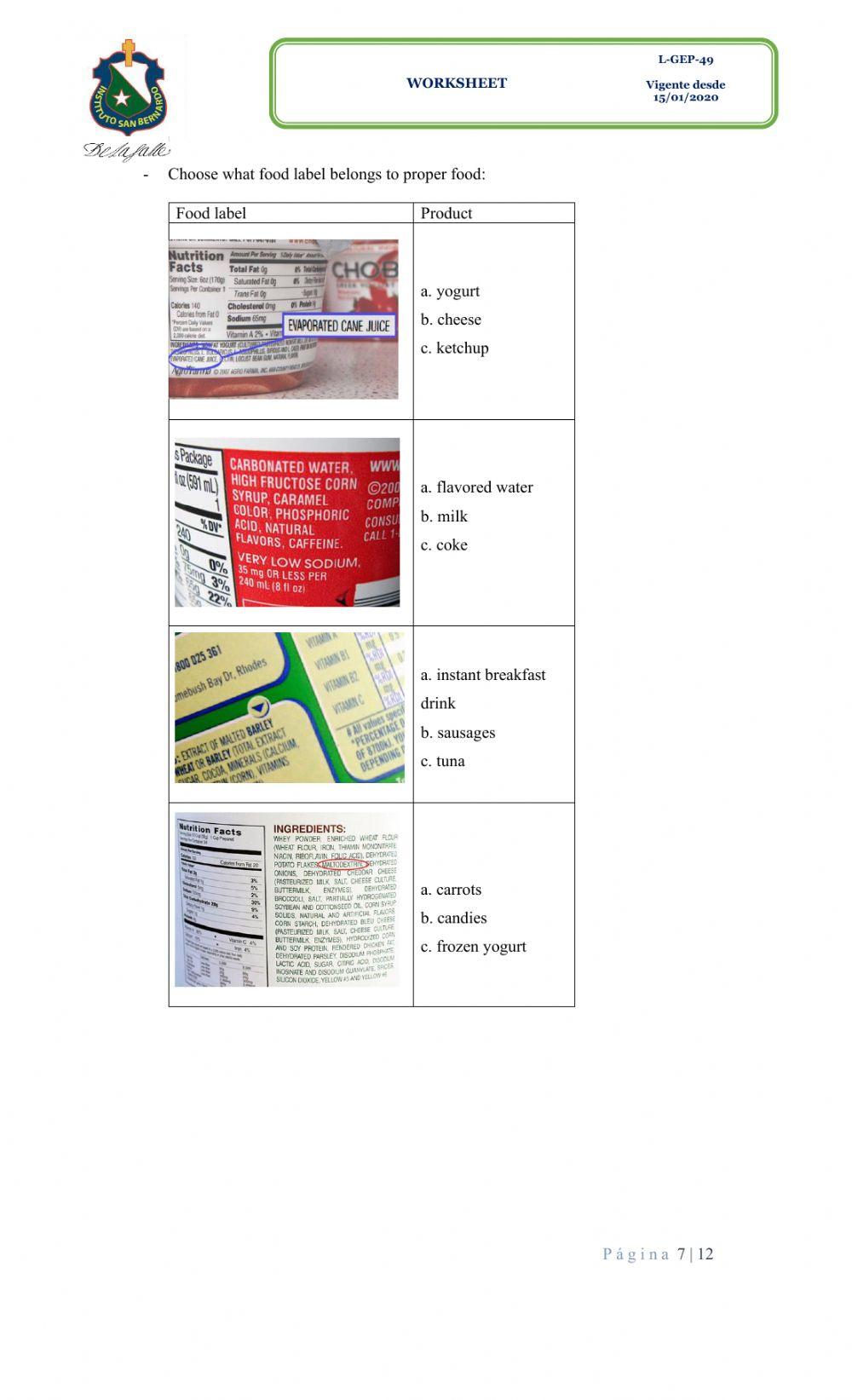 Second worksheet part two